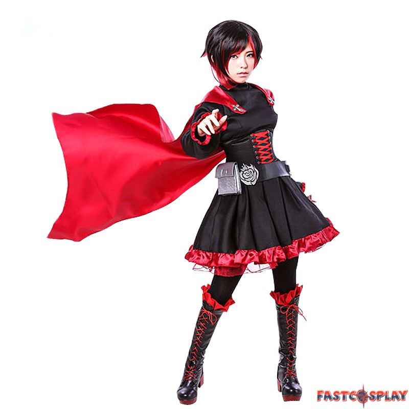 rwby red trailer ruby rose cosplay costumes dc snow boots size chart