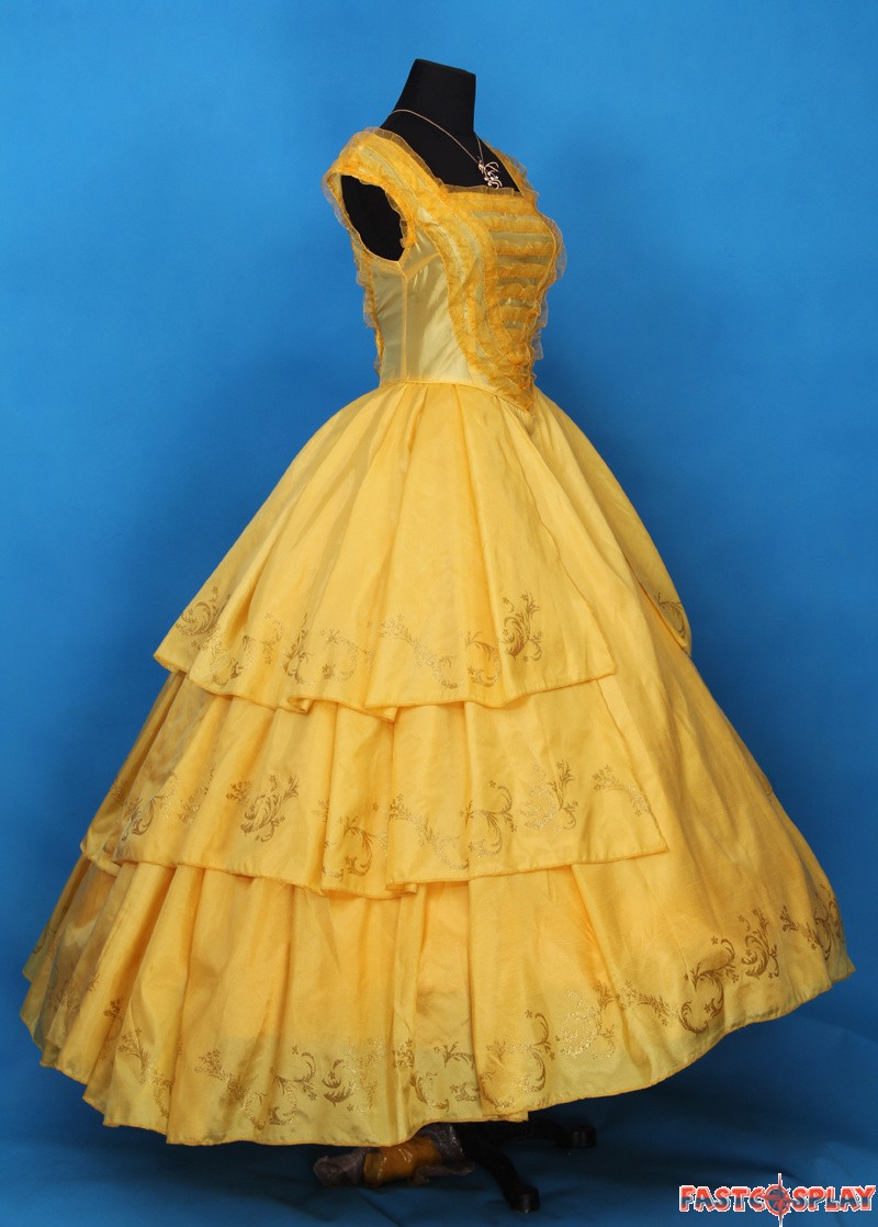 2017 Movie Beauty and The Beast Princess Belle Dress Deluxe Costume