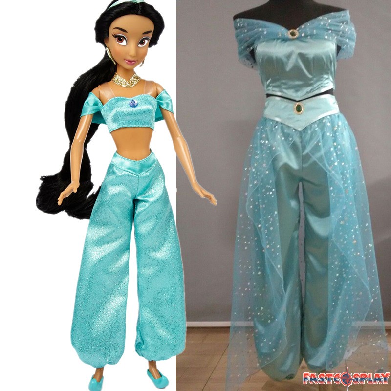 Aladdin Princess Jasmine Deluxe Dress Cosplay Costume