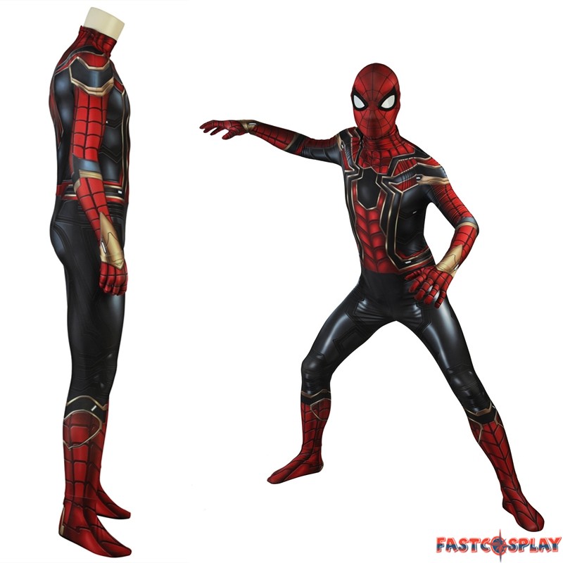 Avengers Infinity War Spider Man Cosplay Costume 3D Printed Jumpsuit