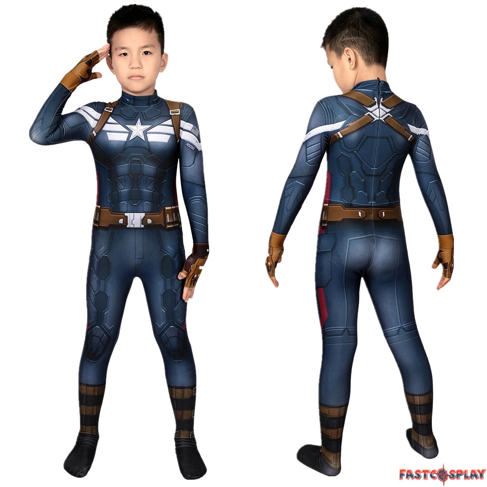 Marvel The Avengers Captain America Zentai Jumpsuit Cosplay Costume