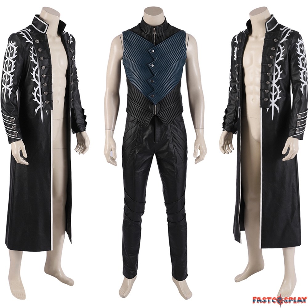 Devil May Cry 5 Vergil Cosplay Costume Leather Full Set