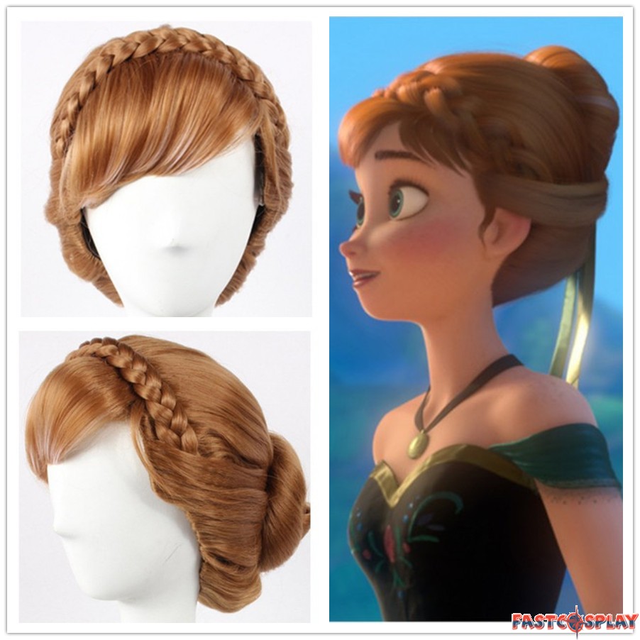 Disney Frozen Princess Anna Cosplay Updo Wigs