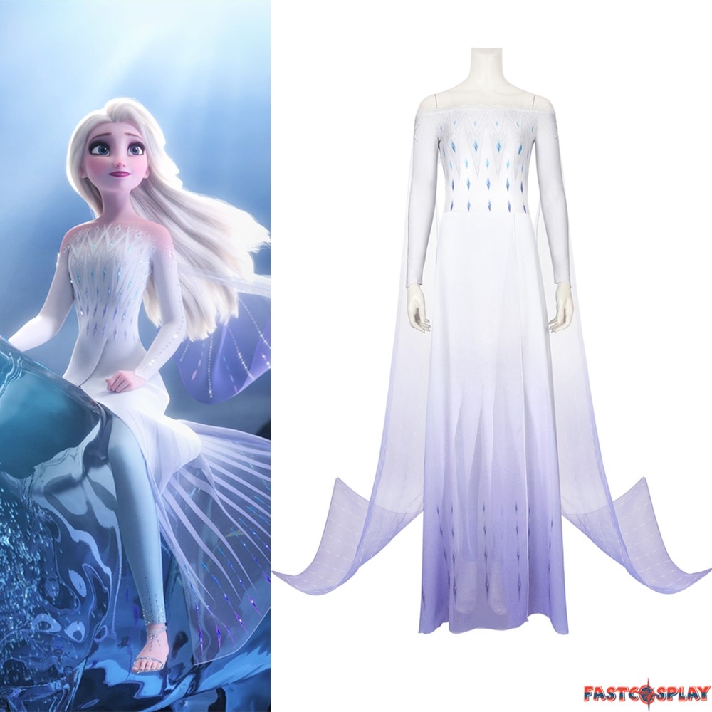 Disney Princesses VS Elsa White dress Frozen 2 - YouTube