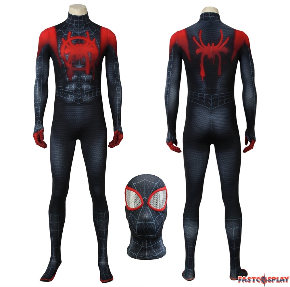Spider-Man Into the Spider-Verse 3D Jumpsuit Zentai Suit Cosplay Costume Adult 