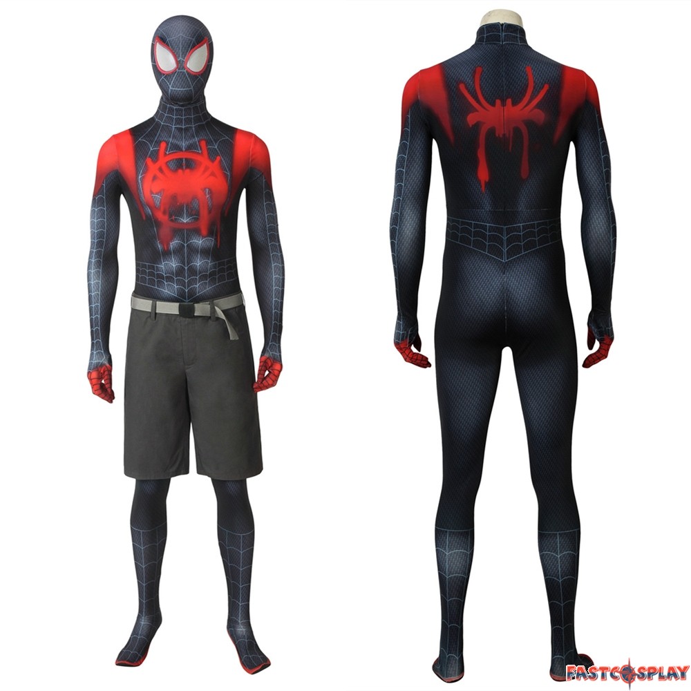 Spider Man Into The Spider Verse Miles Morales Cosplay Costume