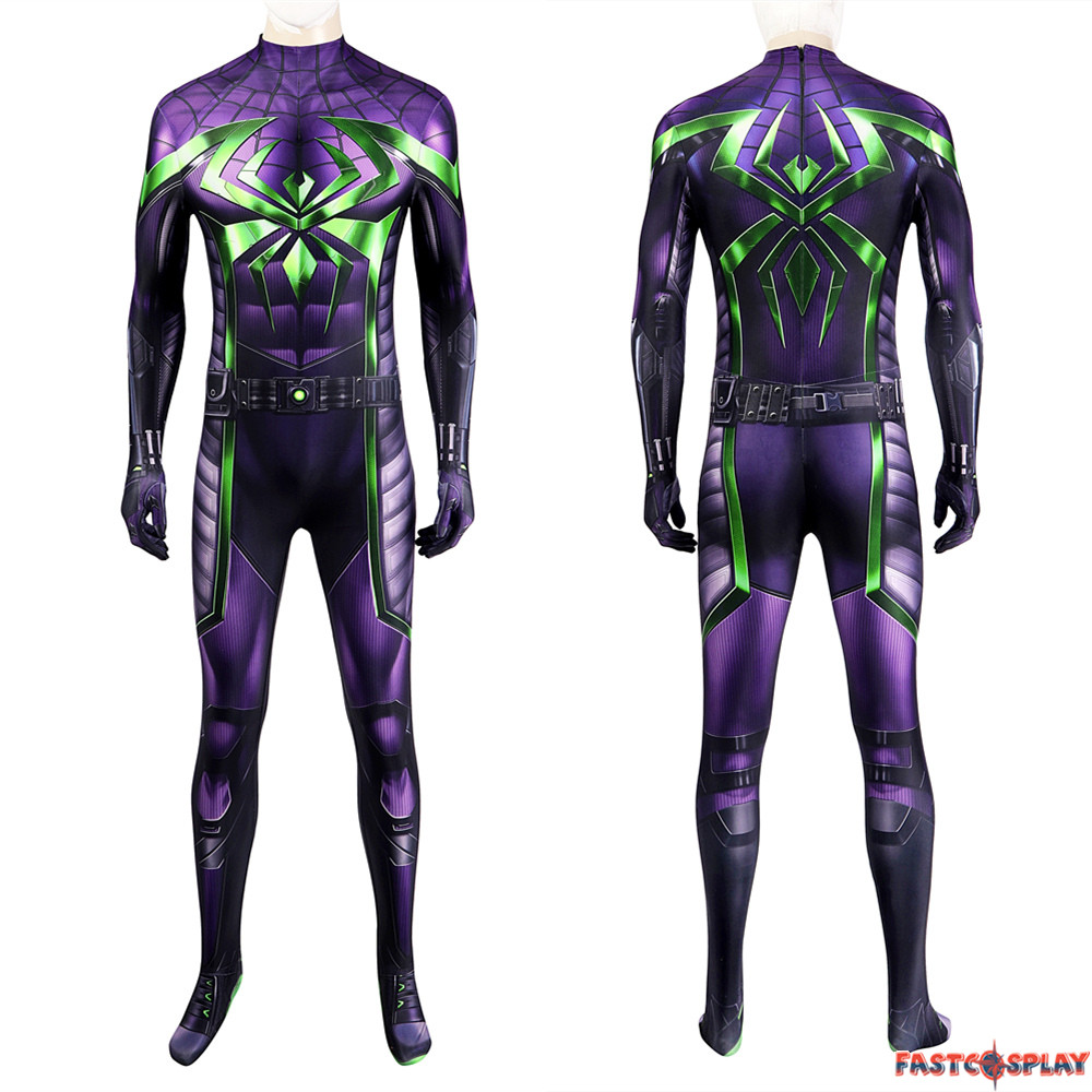 Spider-Man Miles Morales Purple Reign Suit Cosplay Jumpsuit