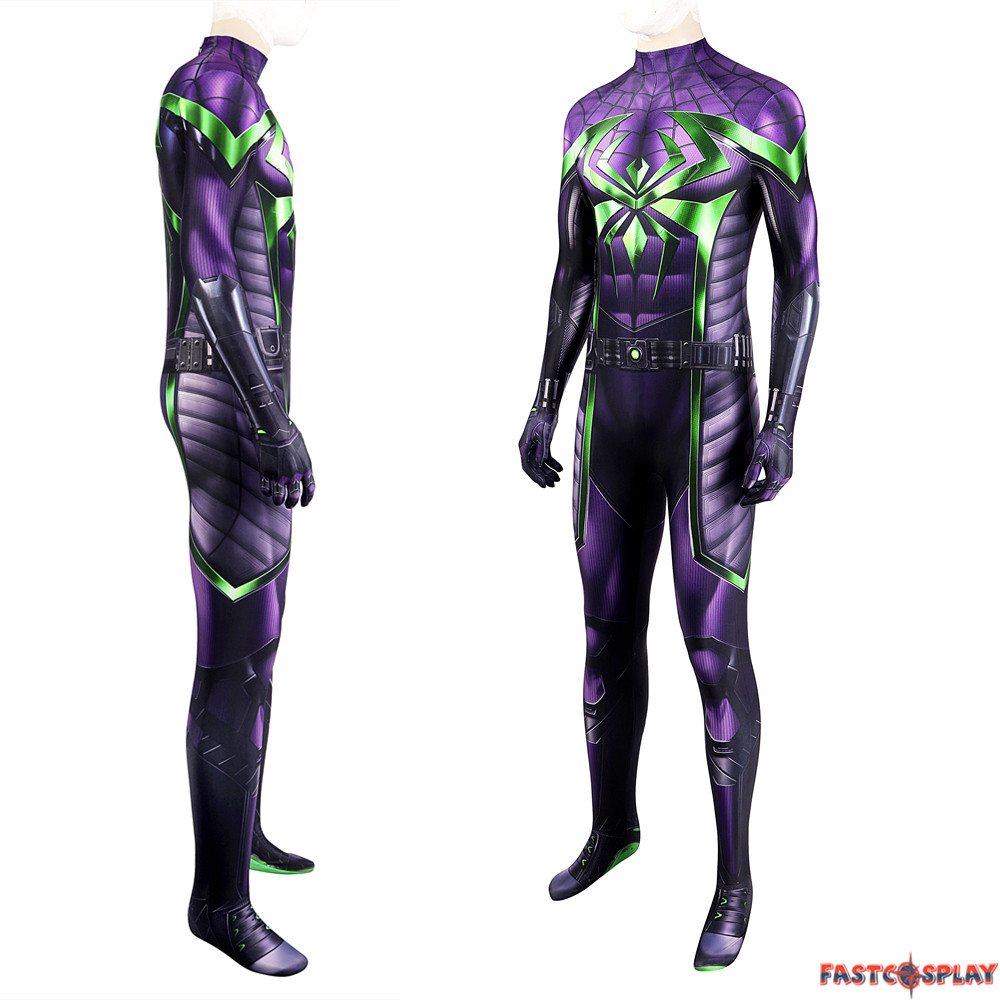 Spider-Man Miles Morales Purple Reign Suit Cosplay Jumpsuit