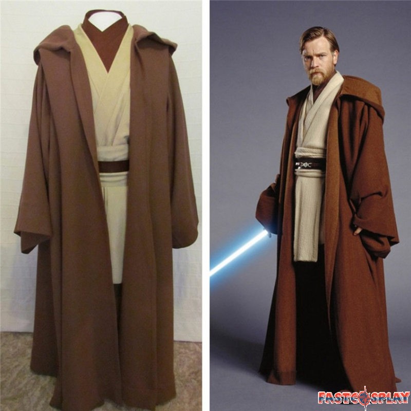 Star Wars Revenge of the Sith Obi Kenobi Wan Cosplay Costume Jedi Suit Outf...