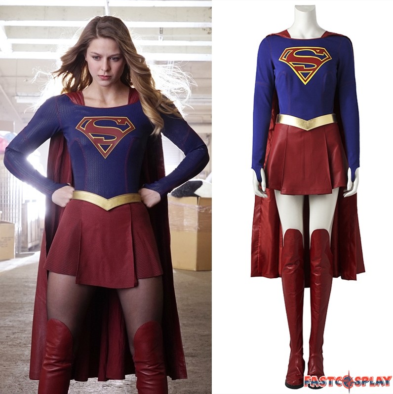 Supergirl Kara Zor-El Danvers Fancy Dress Outfits Cosplay Costume Halloween 