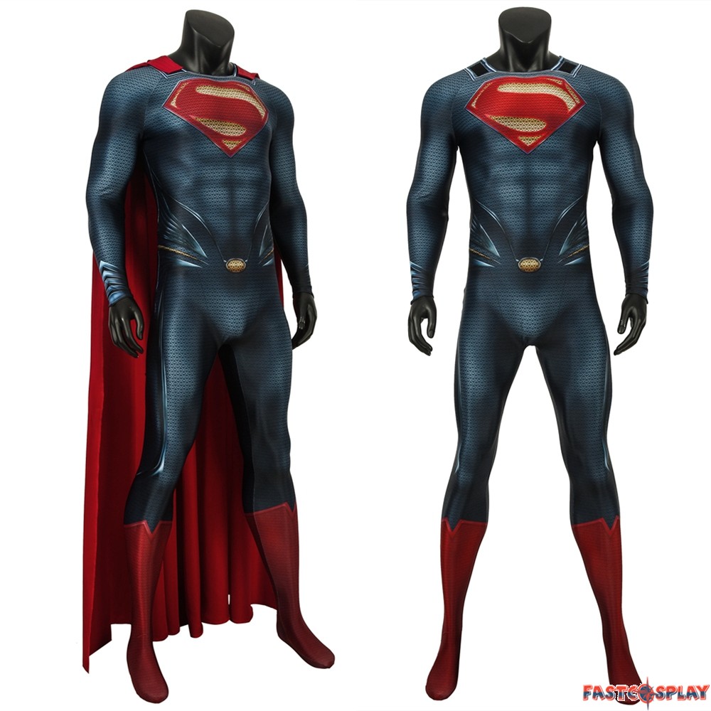 Man of Steel Superman Costume Cosplay Suit Clark Kent Jumpsuit Ver1