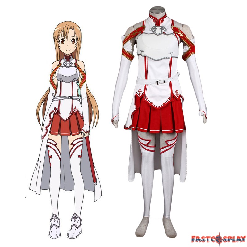 Details about  / Anime Movie Sword Art Online Yuuki Asuna Cosplay Costume Uniform Full Set