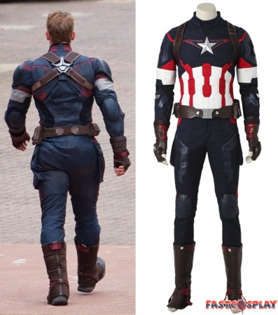 The Avengers Age of Ultron Steve Rogers Captain America Cosplay Costume