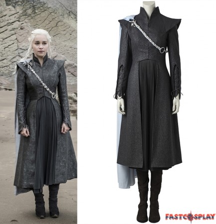 Game of Thrones 7 Daenerys Targaryen Cosplay Costume with Cloak