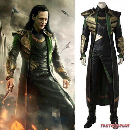 Thor The Dark World Loki Cosplay Costume Deluxe Version