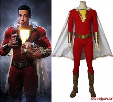 2019 Movie Shazam Cosplay Costume Billy Batson Costume