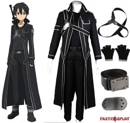 Sword Art Online Kirito Cosplay Costume Kirigaya Kazuto Cosplay Full Set