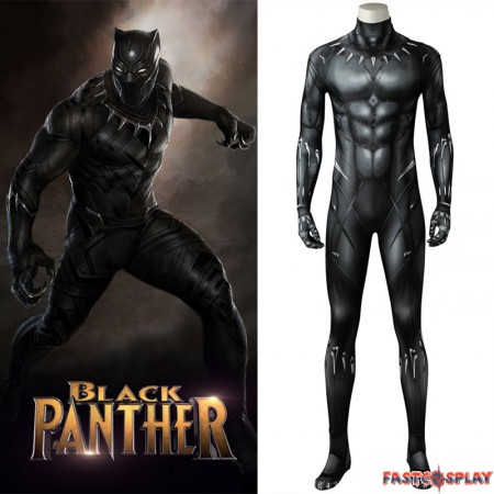 2018 Black Panther Cosplay Costume 3D Printed Black Panther Jumpsuit