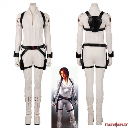 2020 Black Widow Cosplay Costume White Jumpsuit