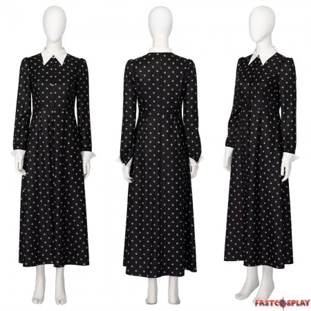 2022 TV Wednesday Addams Cosplay Dress Costume