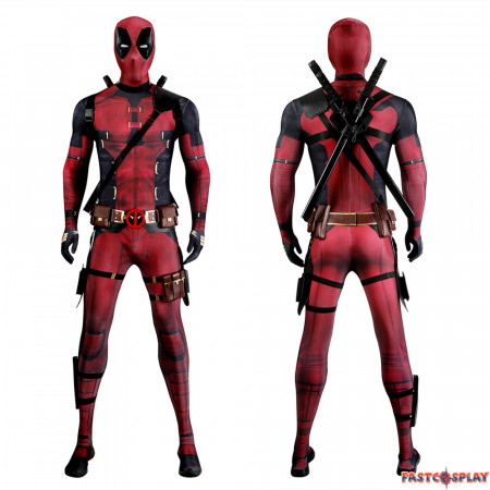 2024 Deadpool 3 Deadpool Cosplay Jumpsuit Full Set