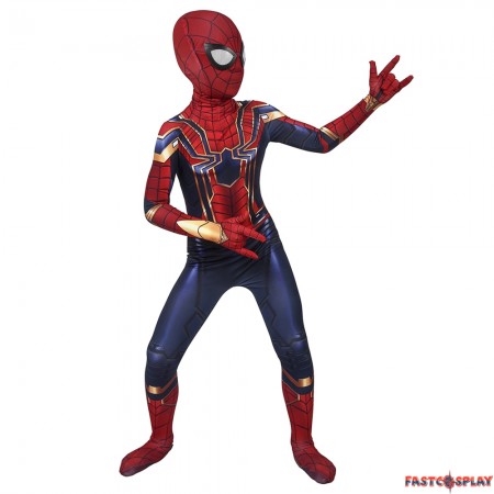 Avengers: Endgame Iron Spiderman Kids 3D Zentai Jumpsuit