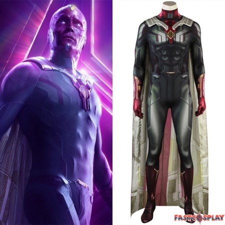 Avengers Infinity War Vision Cosplay Costume 3D Shade Printed Jumpsuit