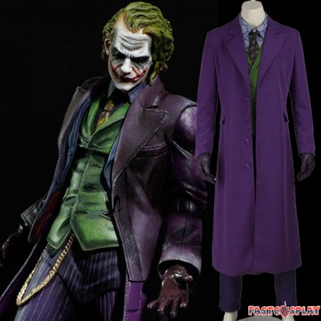 Dark Knight Joker Cosplay Costumes Gabardine Trench Coat Full Set