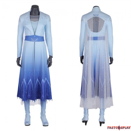 Frozen 2 Elsa Cosplay Costume Dress Deluxe Version