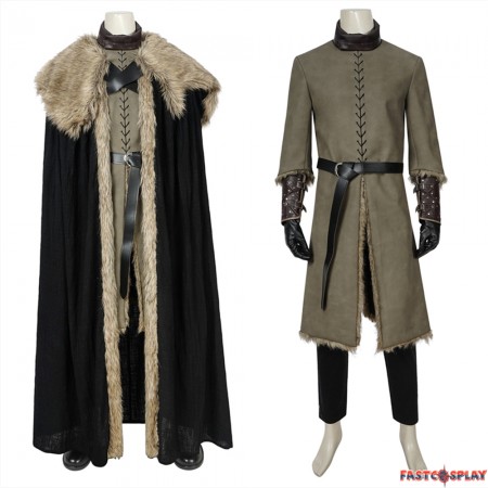 Game of Thrones 8 Jon Snow Cosplay Costume Deluxe Version