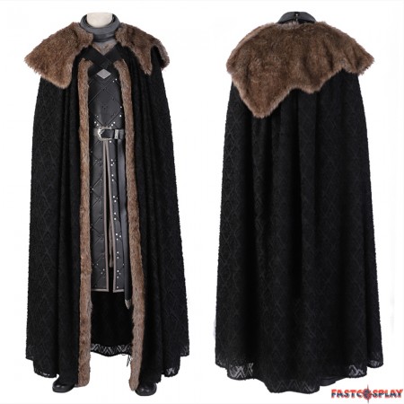 Game of Thrones 8 Jon Snow Cosplay Costume Outfit Deluxe Version