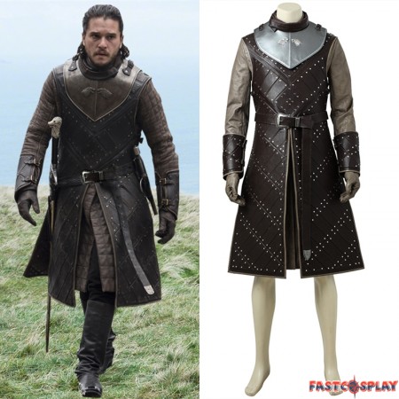 Game of Thrones Season 7 Jon Snow Cosplay Costume Deluxe Outfit