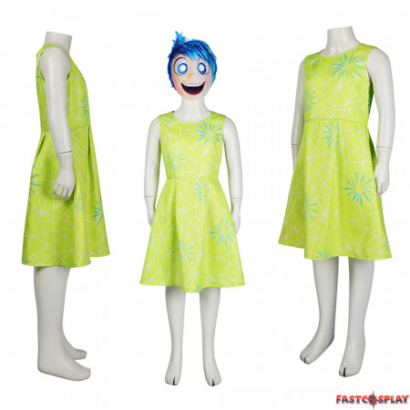 Inside Out 2 Joy Kids Green Cosplay Dress