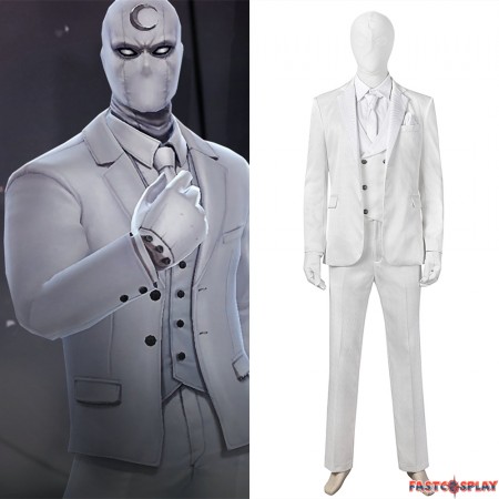 Moon Knight Cosplay Costume White Suit