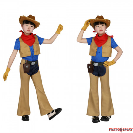 Princess Peach Showtime Cowboy Peach Kids Cosplay Costume