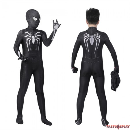 PS5 Spider-Man Miles Morales Symbiote Black Suit Kids Jumpsuit