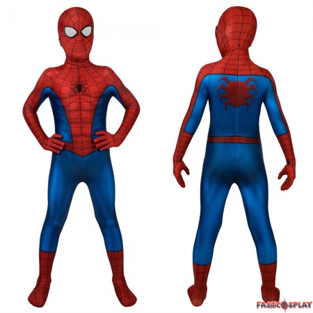 Spider-Man PS4 Peter Parker Kids 3D Zentai Jumpsuit