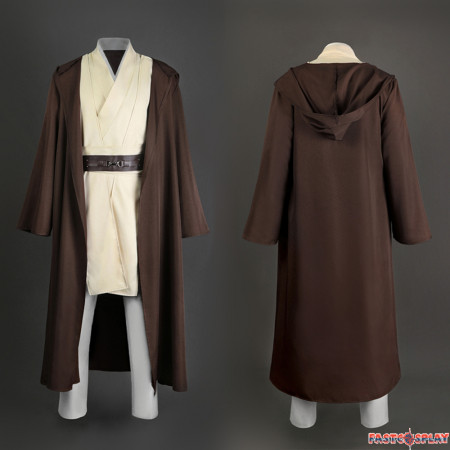 Star Wars Attack of The Clones Obi-Wan Kenobi Cosplay Costume Economical Version