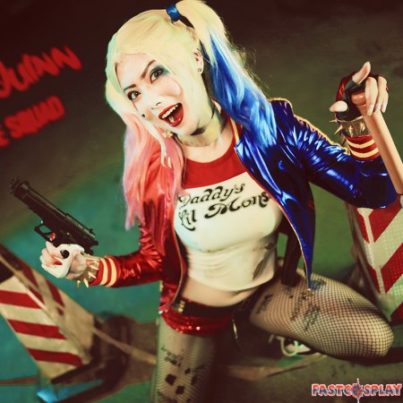 Suicide Squad Harley Quinn Cosplay Costume Deluxe Version