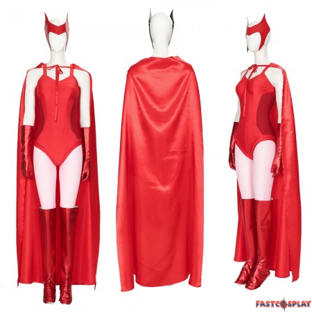 WandaVision Scarlet Witch Wanda Cosplay Costume Red Suit