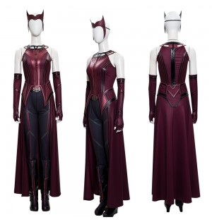 WandaVision Scarlet Witch Wanda Cosplay Costume Deluxe Version