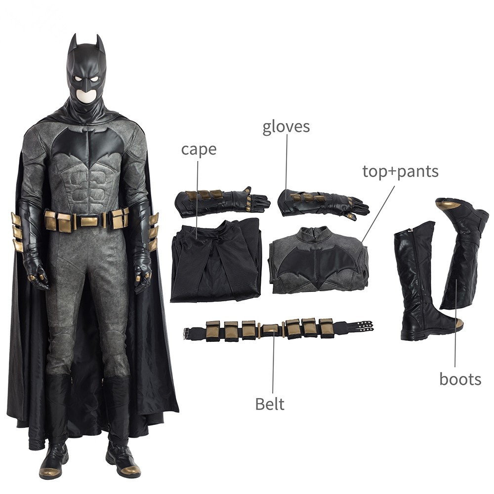 2017 Justice League Batman Cosplay Costume Deluxe Outfit Full Set