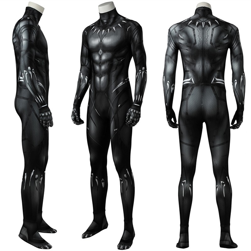 2018 Black Panther Cosplay Costume 3D Printed Black Panther Jumpsuit