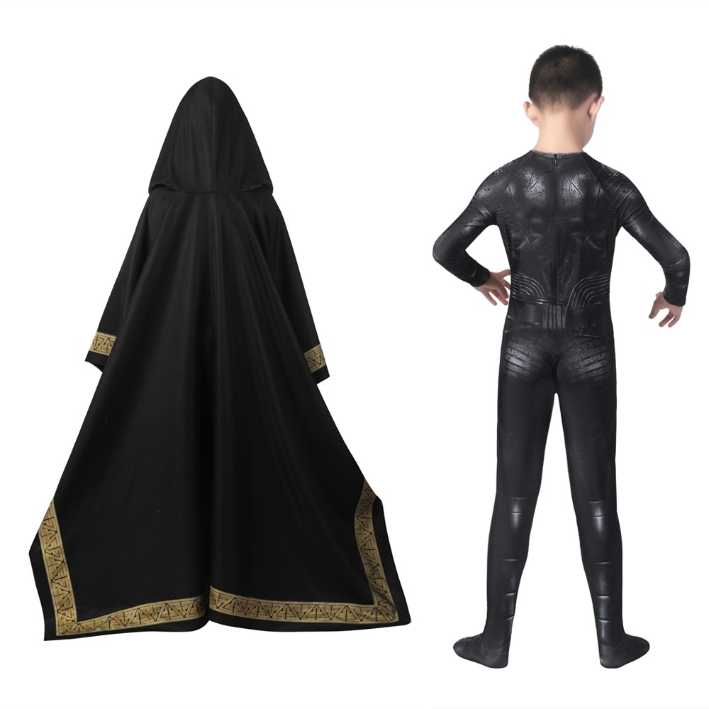 2022 Black Adam Kids Jumpsuit with Cloak