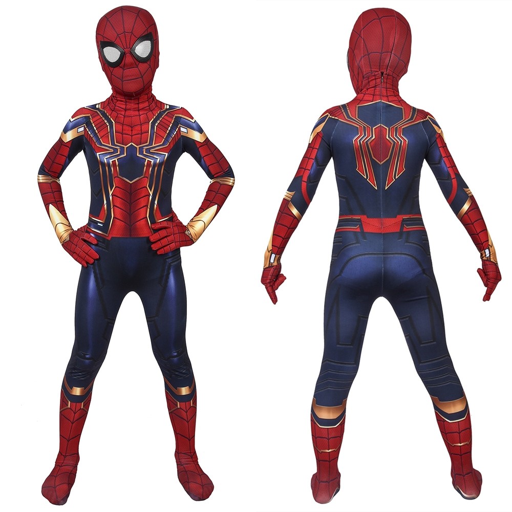 Avengers: Endgame Iron Spiderman Kids 3D Zentai Jumpsuit