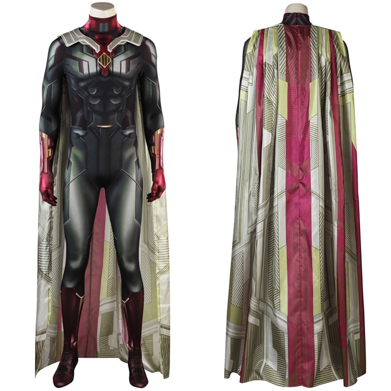 Avengers Infinity War Vision Cosplay Costume 3D Shade Printed Jumpsuit