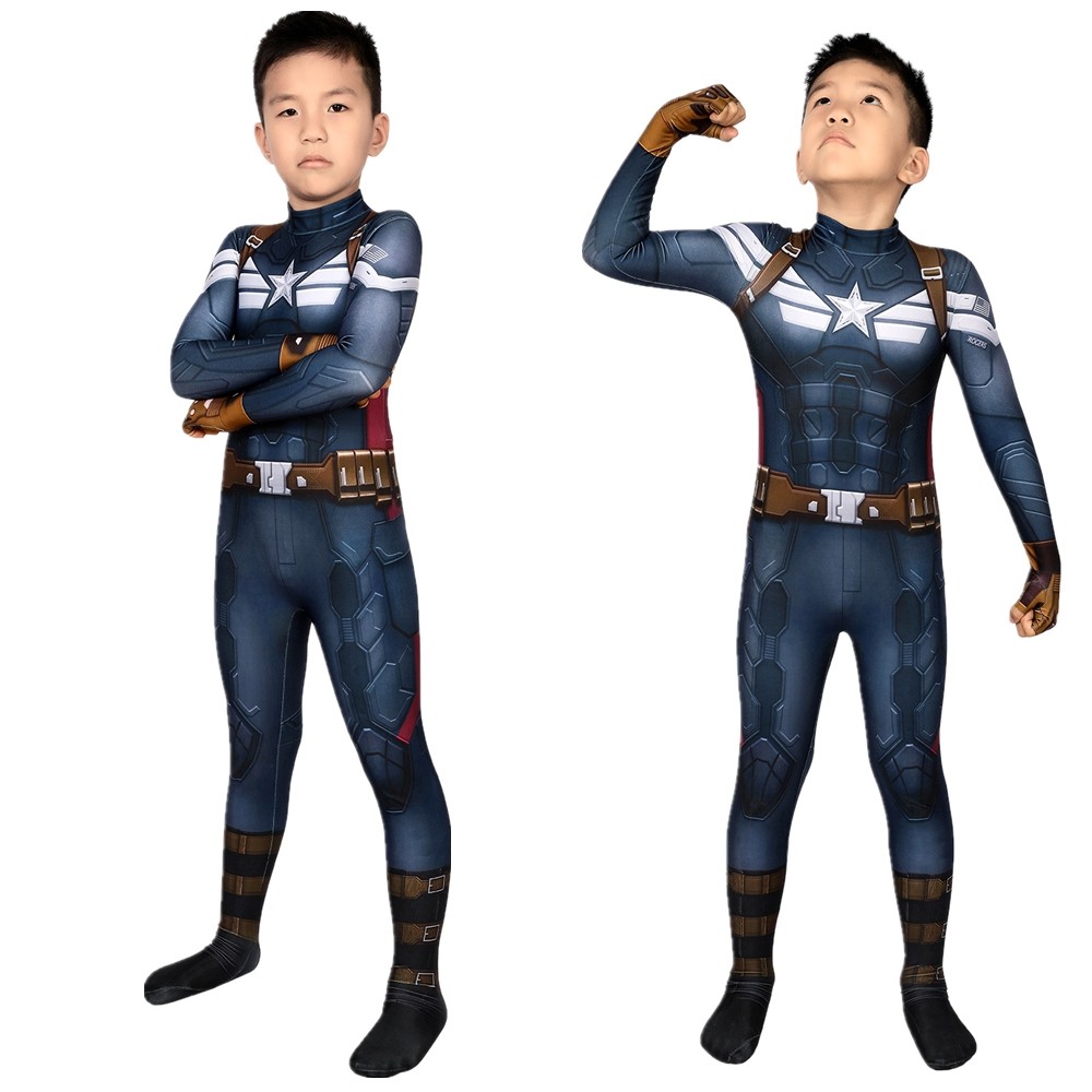 Captain America 2: The Winter Soldier Steve Rogers Kids 3D Jumpsuit