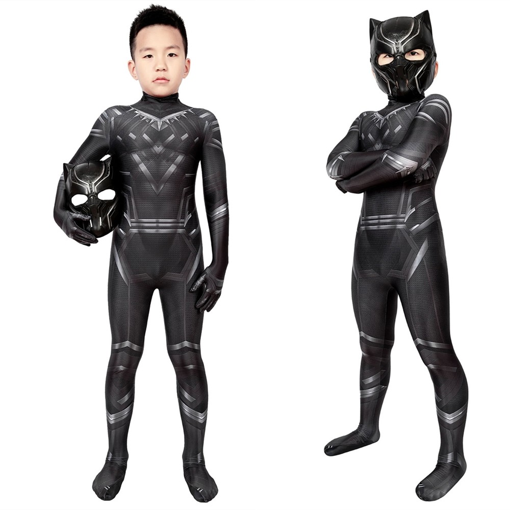 Civil War T'Challa Black Panther Kids 3D Jumpsuit