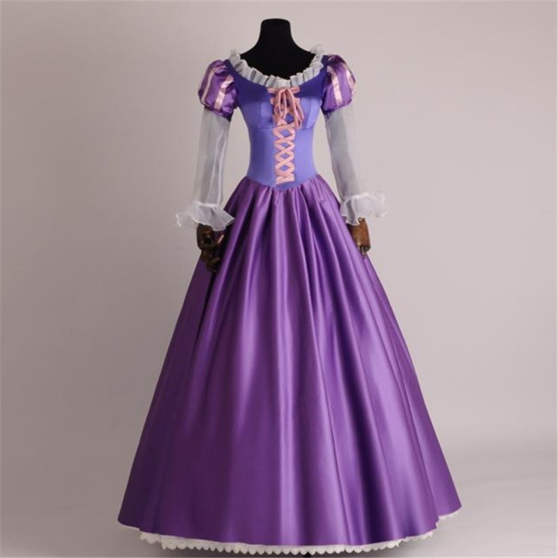 Disney Tangled Princess Rapunzel Adult Cosplay Costume Deluxe Dress