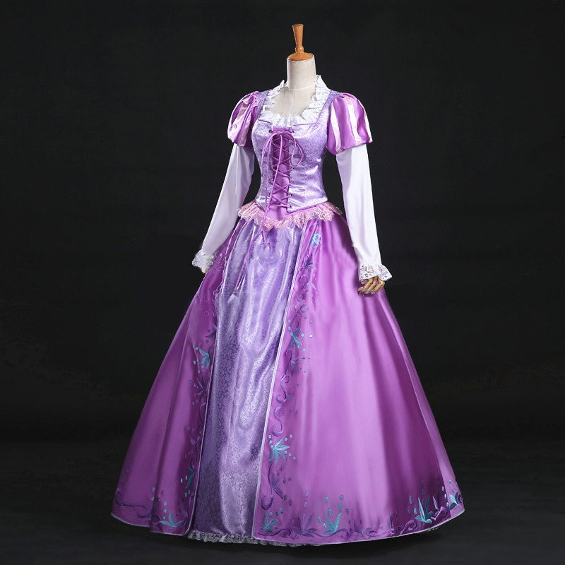 Disney Tangled Princess Rapunzel Dress Cosplay Costume